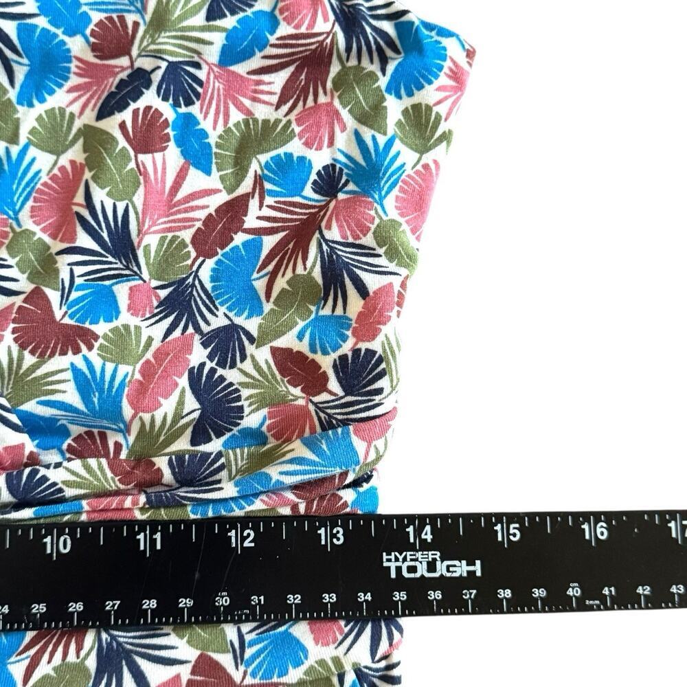 Boden Effie Palm Leaf Print V-Neck Sleeveless Midi Fit & Flare Dress Multi US 4P - Picture 14 of 16
